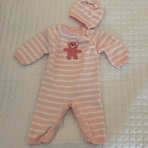 Baby Bear Knit Onesie & Hat Sz 3-6